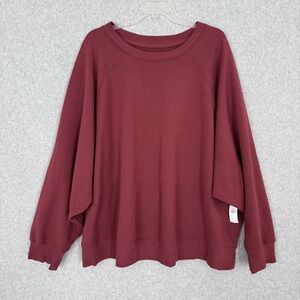 Old Navy Sweatshirt Womens 4X SoComfy Red Fleece Classic Length Comfy Cozy NWT